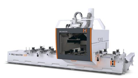 Centre d'usinage CNC 5 axes Promaster, disponible aussi en modèle spécial à prix spécial Machine CNC 5 axes Promaster Holzher : usinage bois et panneaux