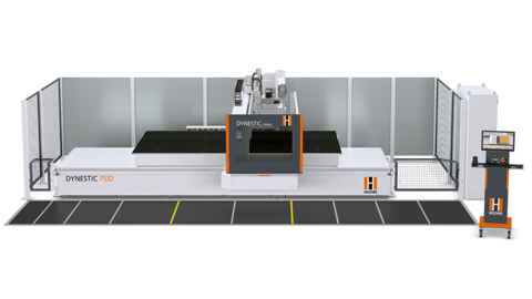 CNC à portique pour un usinage Nesting absolument parfait - la nouvelle DYNESTIC 7532 garantit une capacité d’usinage élevée et un usinage précis des panneaux La technologie Nesting au plus haut niveau - la nouvelle machine CNC à portique de HOLZ-HER