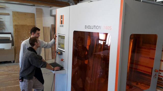 Référence HOLZHER menuiserie Klapper EVOLUTION Expérience avec l’EVOLUTION 7405 HOLZHER à la menuiserie Klapper