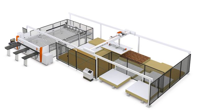 Plateau de stockage STORE-MASTER by HOLZHER avec scie à panneaux TECTRA