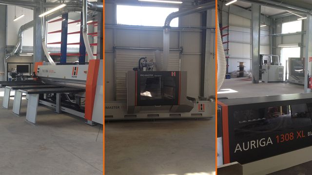 Client HOLZHER satisfait des Caraïbes avec machine CNC 5 axes, plaqueuse de chants, scie à panneaux horizontale Client de référence Holzher des Caraïbes avec plaqueuse de chants, scie à panneaux et centre d'usinage CNC